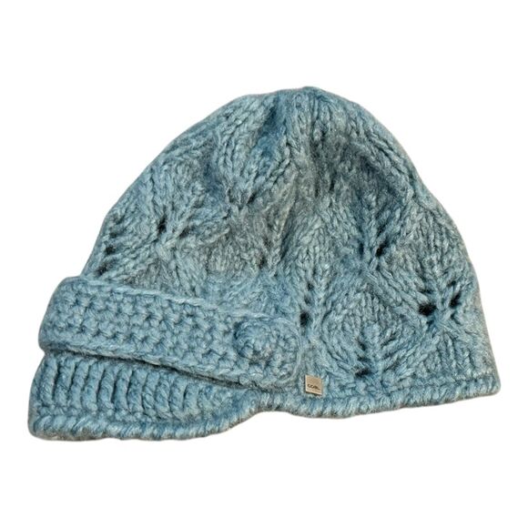 Coal Knit Beanie Winter Hat with Diamond Pattern and‎ Brim Light Blue Gray - Picture 1 of 4